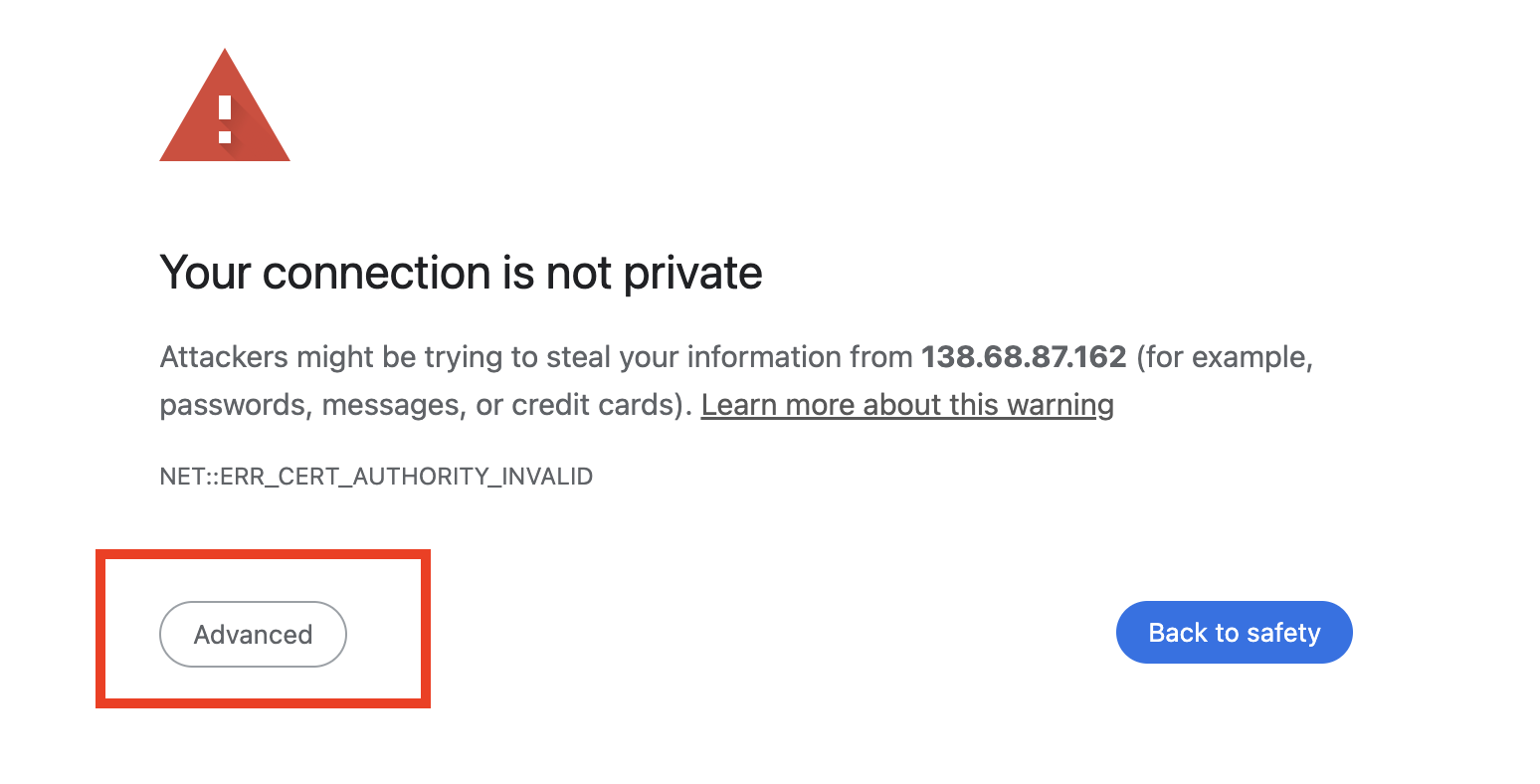 Security Warning Example